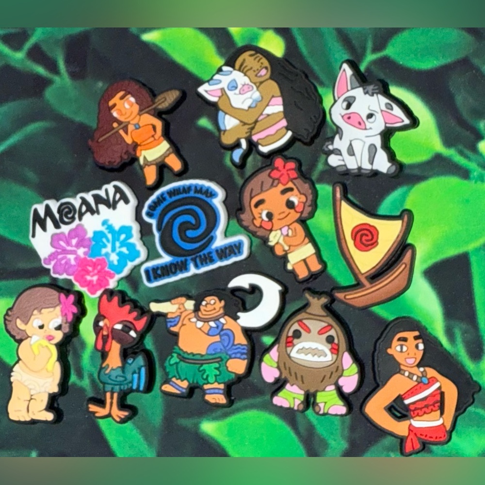 12 Moana Croc Charms Jibbit Shoes Charm Disney Croc Charms